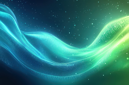Abstract teal and green waves glowin, a Background Photo by Pixeness