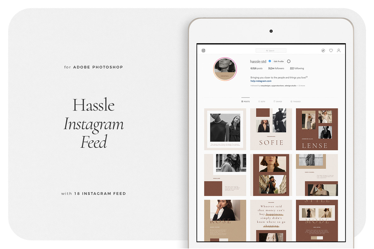 HASSLE Instagram Feed, a Social Media Template by Aprilea (Photo 1 of 7)