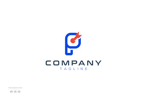archer letter P business logo design