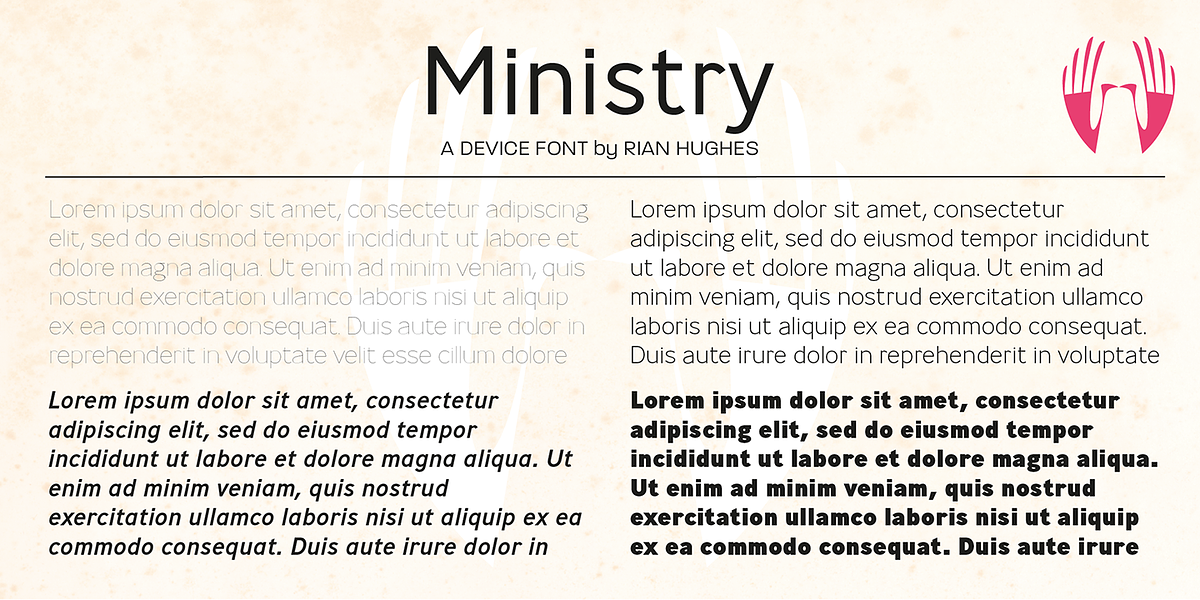 Ministry, a Sans Serif Font by Device (Photo 2 of 5)