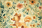 Playful Running Dog, a Background Graphic by Printable Treasure (Thumbnail 4 of 5)