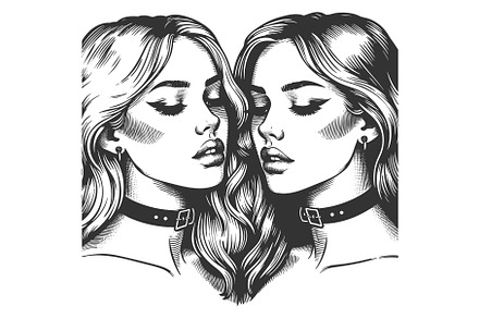 Romantic Vintage Illustration of Two, a Person Illustration by AlexArt