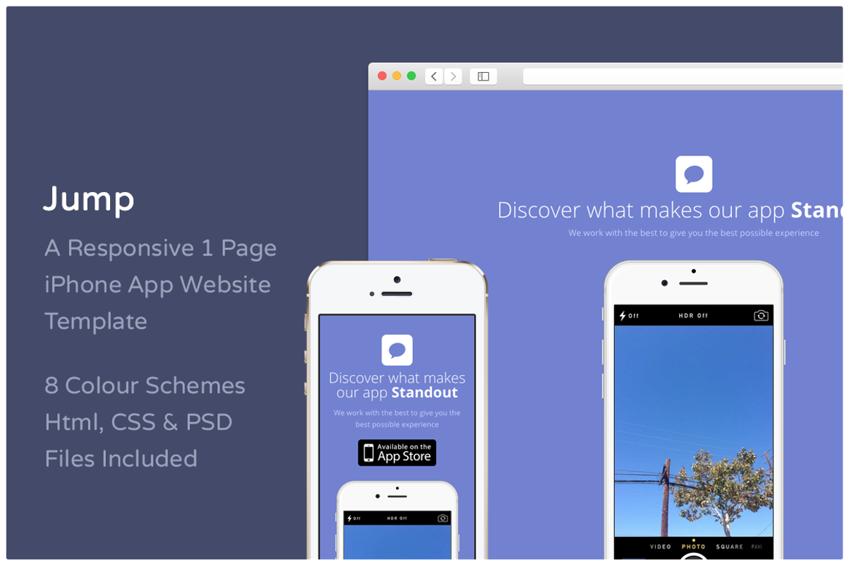 Jump - iPhone App Website Template, an App Template by Jamie Peak (Photo 1 of 2)