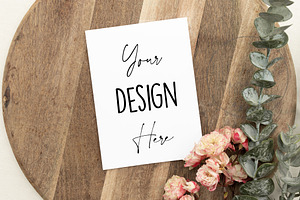 Blank White Card or Invite Mockup