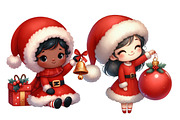 Christmas  Girl Clipart, an Illustration by Designworld (Thumbnail 5 of 6)