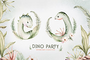 Dino Party watercolor set, an Animal Illustration by Peace ART (Thumbnail 2 of 10)