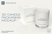 3D Candle & Box Packaging Mockup, a Packaging Mockup by Silver Moon Design School (Thumbnail 1 of 3)