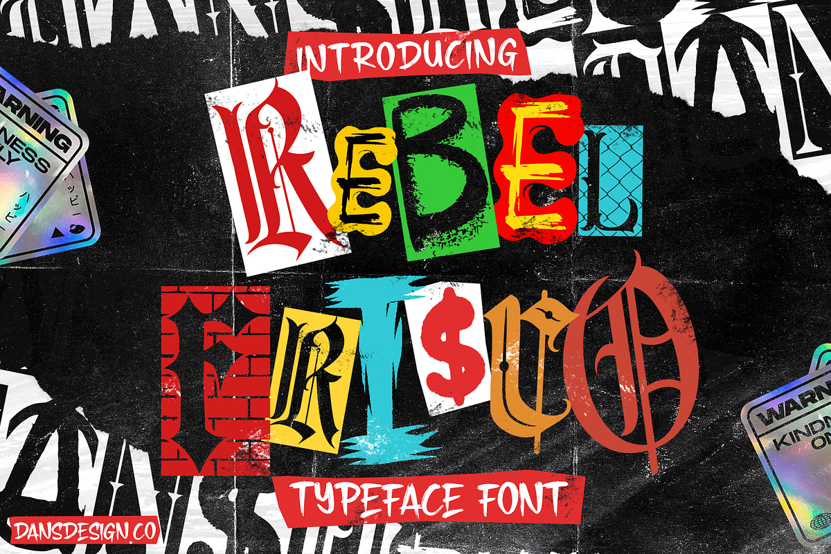 REBEL FRISCO Graffiti Urban Y2k Font, a Blackletter Font by dansdesign (Photo 1 of 6)