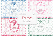 Borders Frames Watercolor Bundle, an Object Graphic by Solo Art Original (Thumbnail 1 of 12)