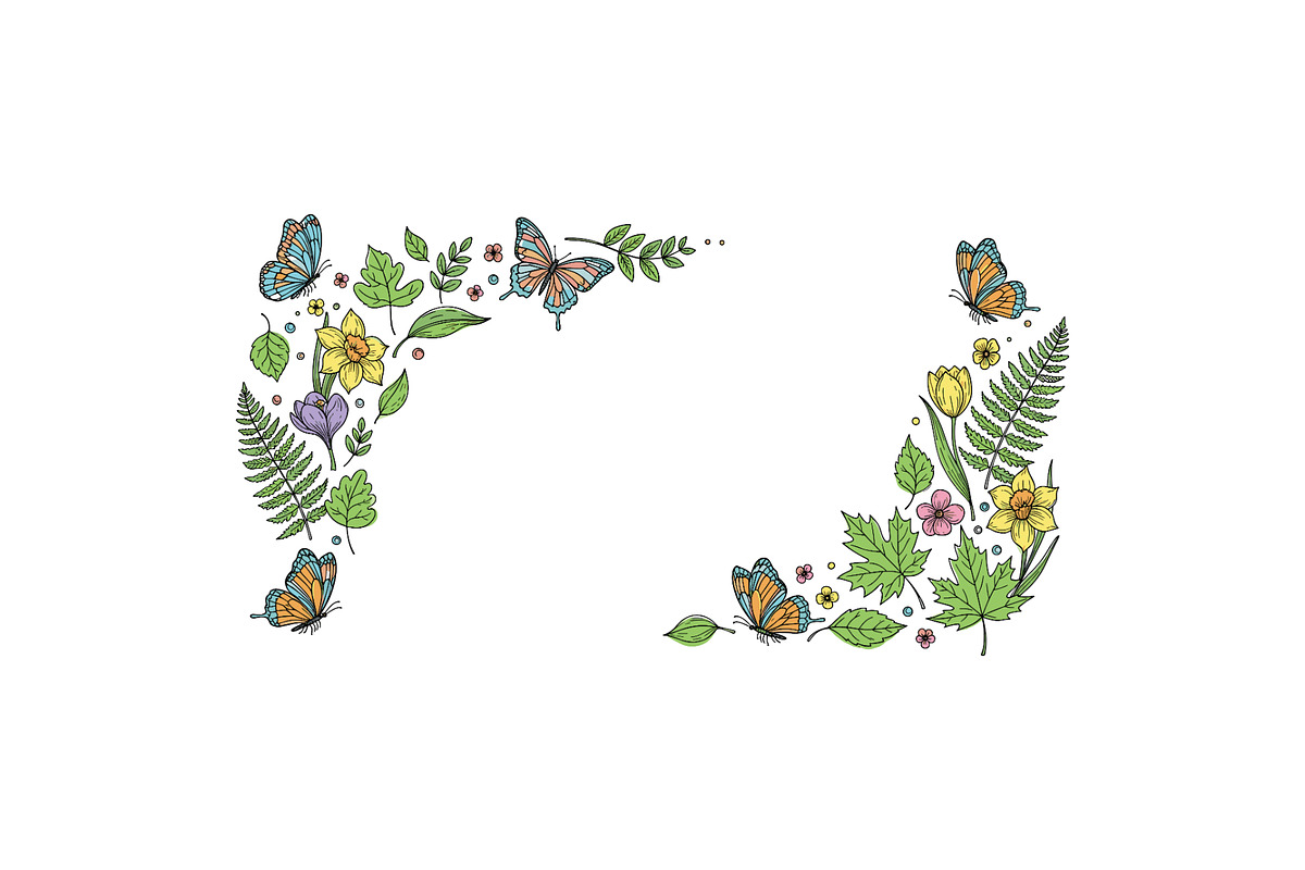 Easter Floral Botanical Frame Bundle, an Object Illustration by Designer_Momina (Photo 7 of 14)