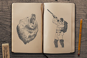 Hunting hand drawn logo elements, an Animal Illustration by Akimo Mia (Thumbnail 6 of 6)