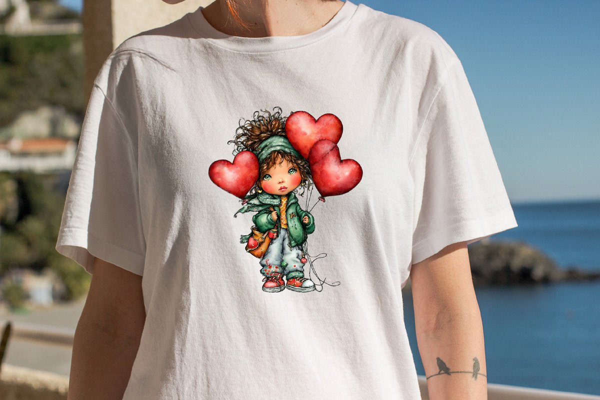 Quirky Valentine Girl Clipart Bundl, an Illustration by SVGArt (Photo 8 of 8)