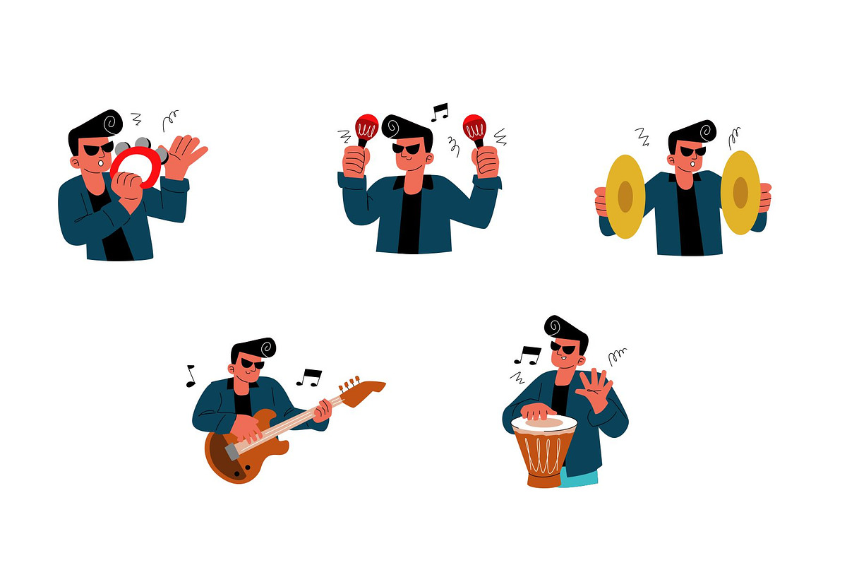 Character Musician Man Vol 2, a Person Illustration by SLAB! Design (Photo 3 of 3)