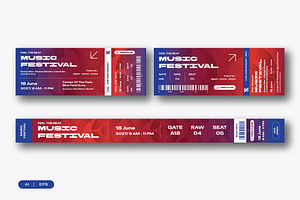 Gradient Music Festival Ticket Temp, a Stationery Template by Siska Arista