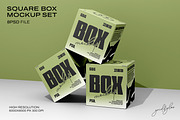 Square Box Mockup Set-3, a Packaging Mockup by Grid&Glow (Thumbnail 1 of 8)
