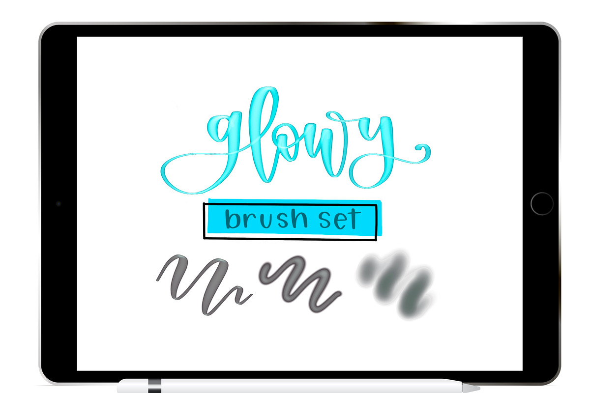 Glowy Procreate Brush Set, a Brush Add-On by Blue Strawberry Studio (Photo 1 of 5)