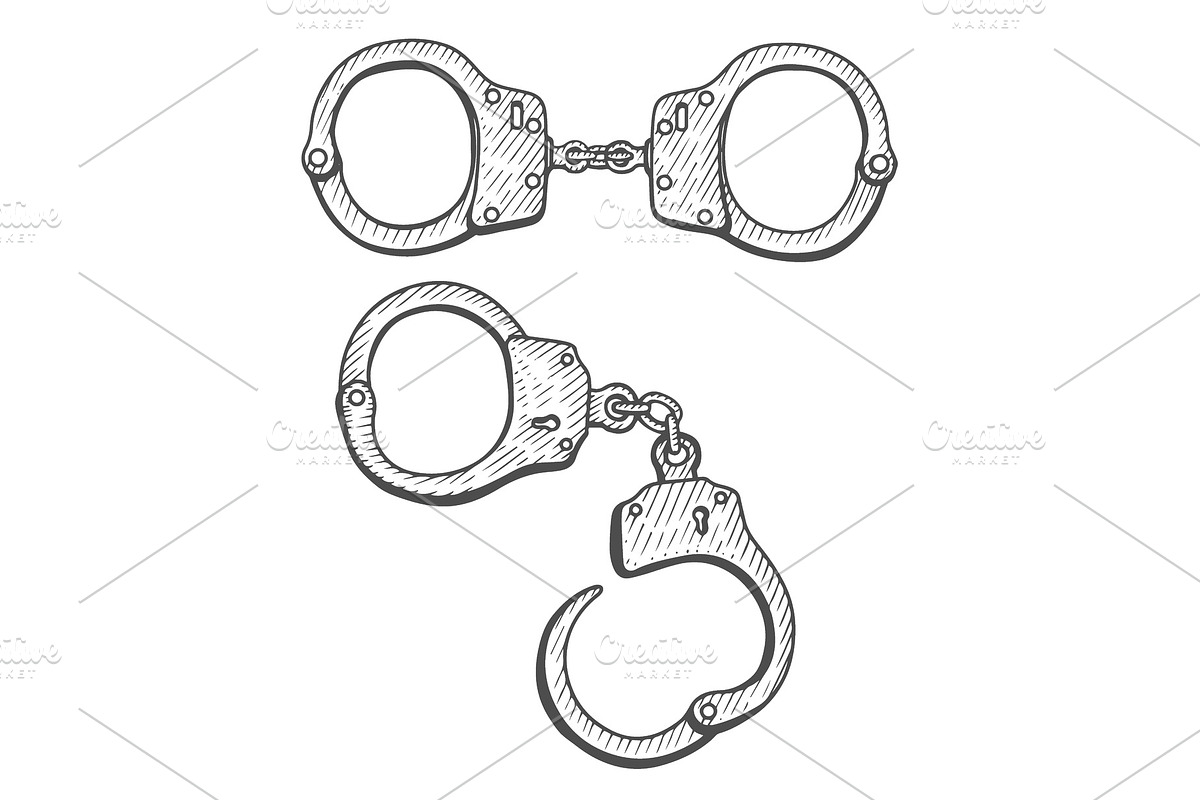 Handcuffs Hand drawn, an Object Graphic by IllustrationArtShop