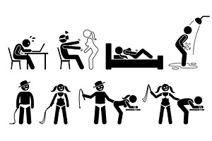 Masturbation BDSM Sexual Fantasies, an Outline Icon by Leremy Stick Figures
