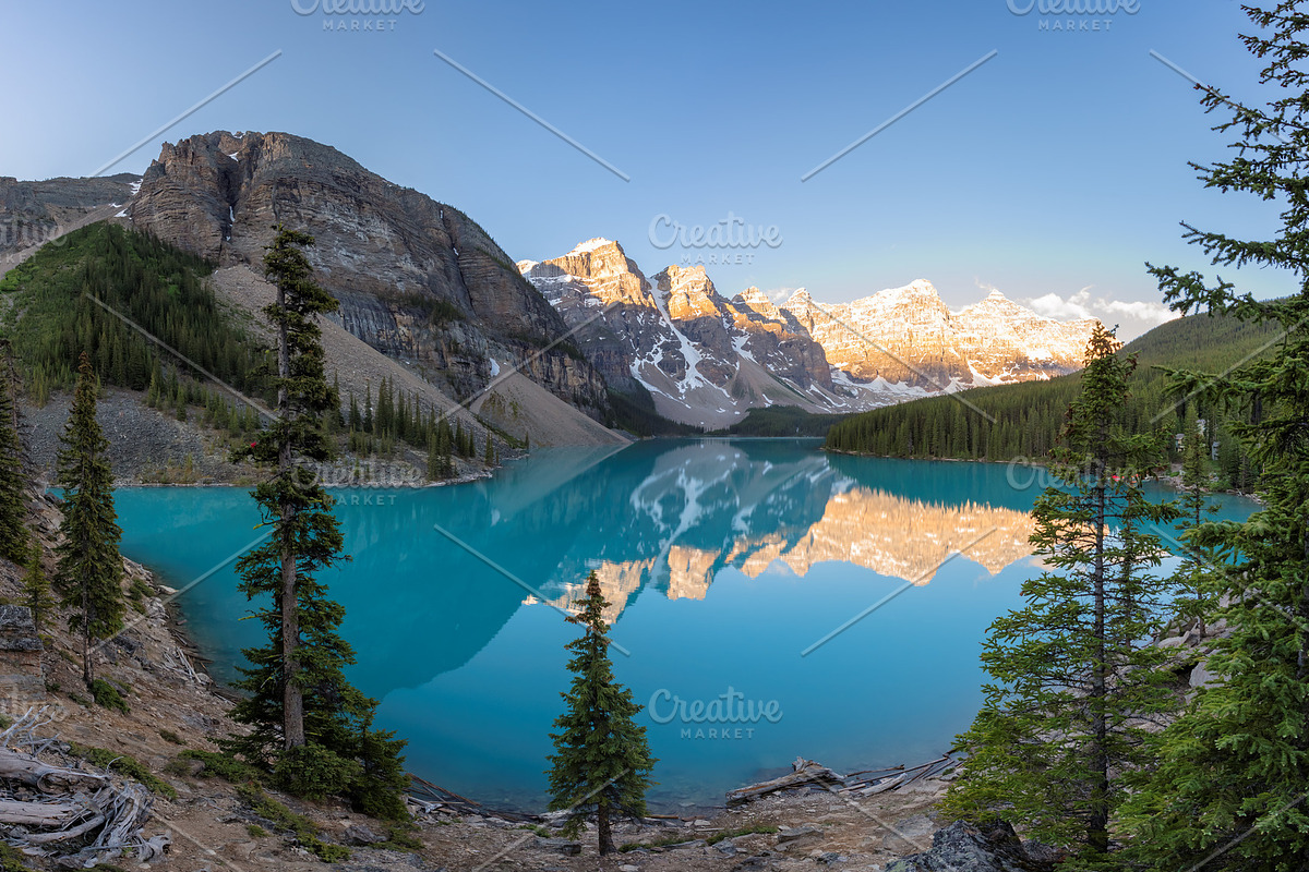 Moraine lake in rocky mountains stock photo containing canada and lake, a Nature Photo by Lucky Photographer (Photo 2 of 2)