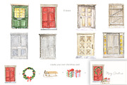 Christmas houses, an Illustration by Love Watercolor Store (Thumbnail 4 of 12)