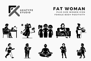 Fat Woman Icon Vector, a Solid Icon by Akatype Studio (Thumbnail 1 of 3)