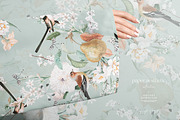 Spring Mint Birds Flower Pattern, a Pattern Graphic by paper aesthetic (Thumbnail 4 of 10)