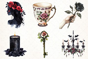 Dark Rose Halloween Bundle Clipart, an Illustration by Pixels.Craft (Thumbnail 2 of 7)