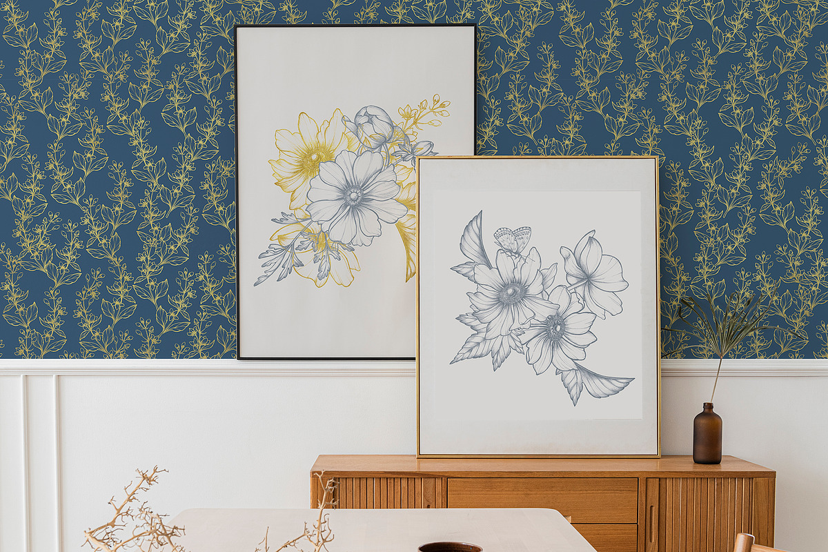 Anemones. Pencil and gold collection, a Decorative Illustration by DamriNa art (Photo 10 of 10)