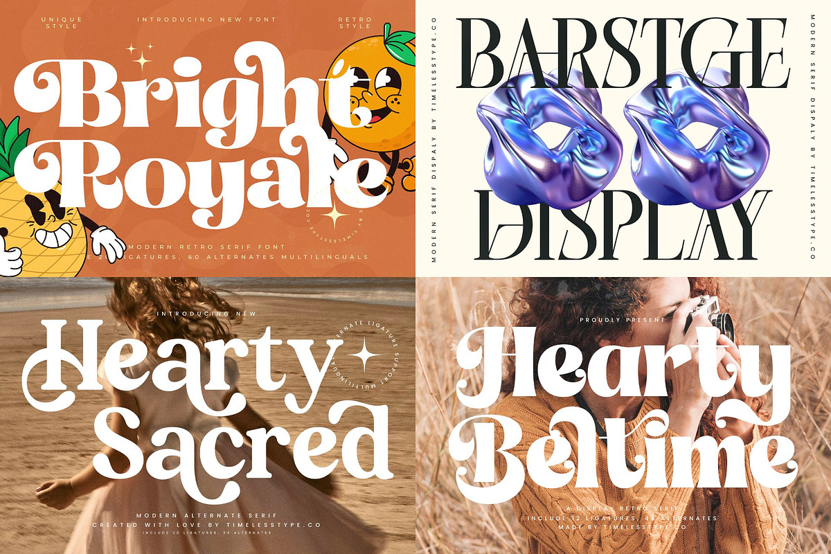 Mega Pack 50 Modern Display Fonts, a Font by timelesstype.co (Photo 5 of 14)