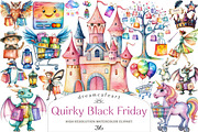 Quirky Black Friday Clipart, an Illustration by DreamCafeArt (Thumbnail 1 of 4)