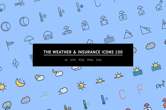 The Weather Insurance Icons 100