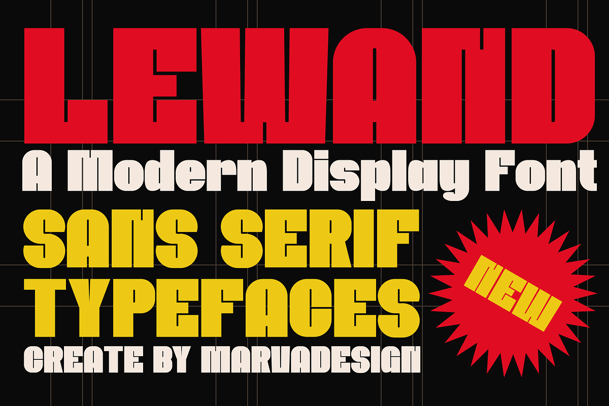 Lewand - A Modern Display Sans Font, a Sans Serif Font by Marvadesign (Photo 1 of 7)