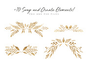 Gold Leaf Design Set, an Object Graphic by Lilac Paperie (Thumbnail 3 of 6)