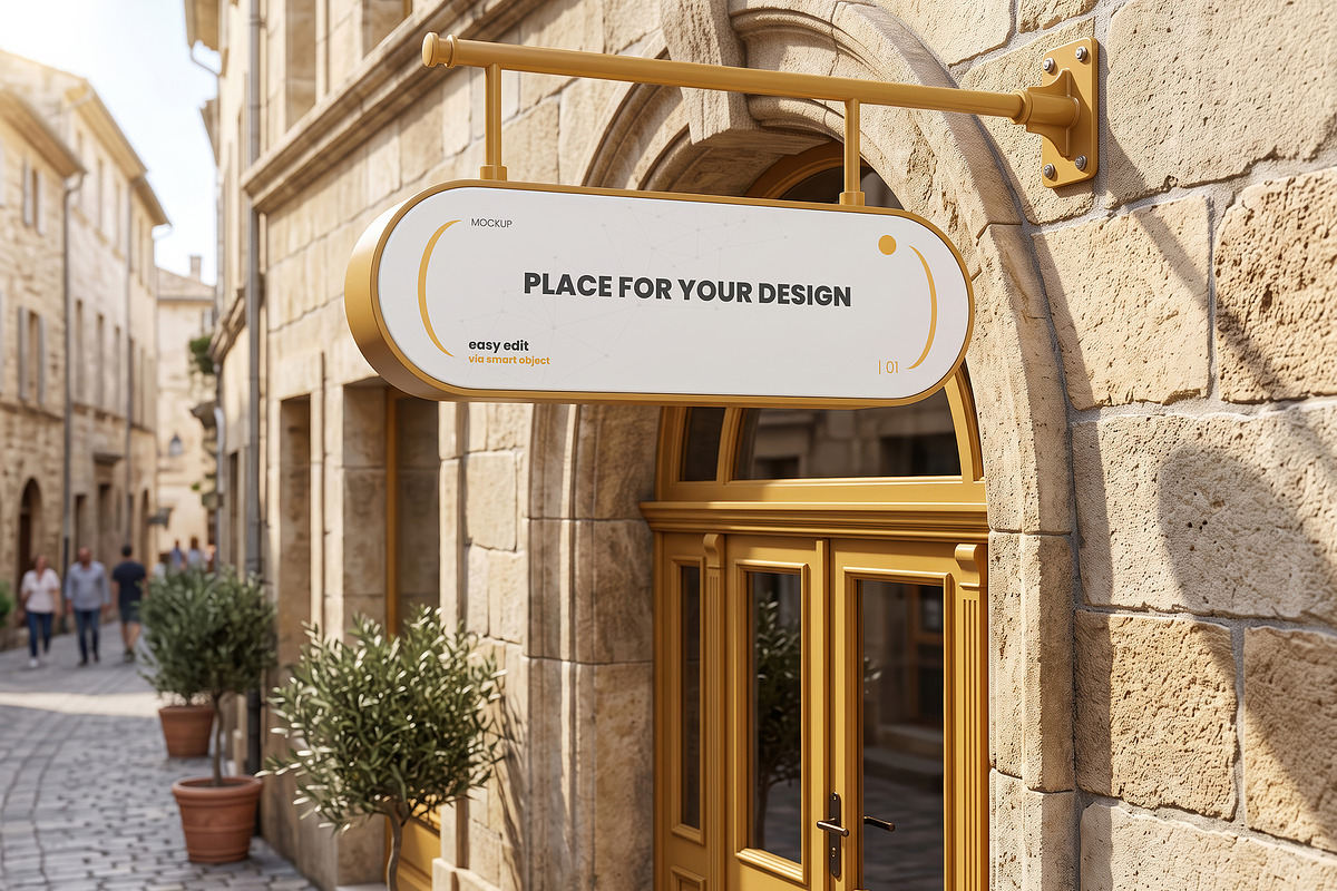 Signs Outside Storefront Mockups, an Advertising Mockup by Luuqas Design (Photo 7 of 9)