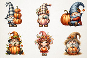 Gnome Holding Pumpkin Clipart, an Illustration by RobertsArt (Thumbnail 7 of 7)