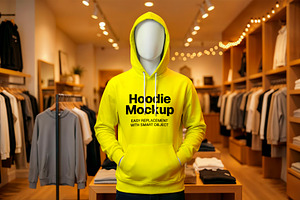 Hoodie Mockup in Modern Boutique