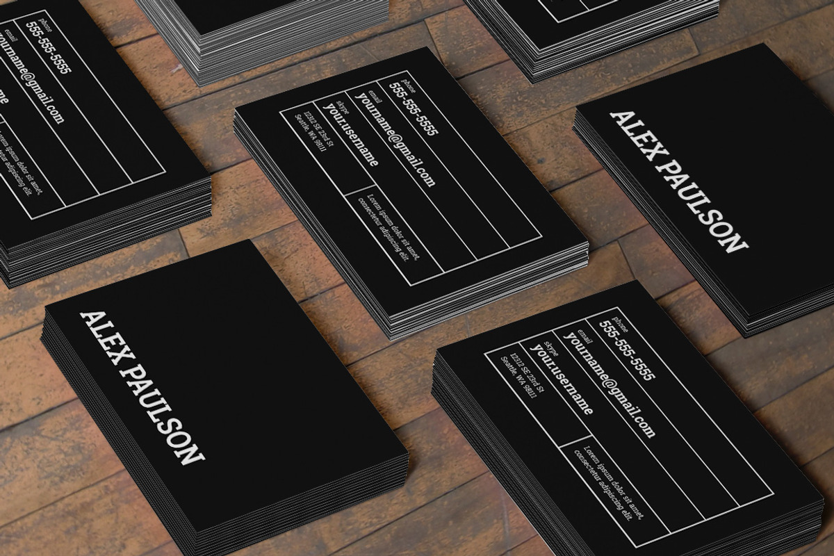 Bold Black Business Card 007, a Business Card Template by Nonaglyph Design (Photo 2 of 5)