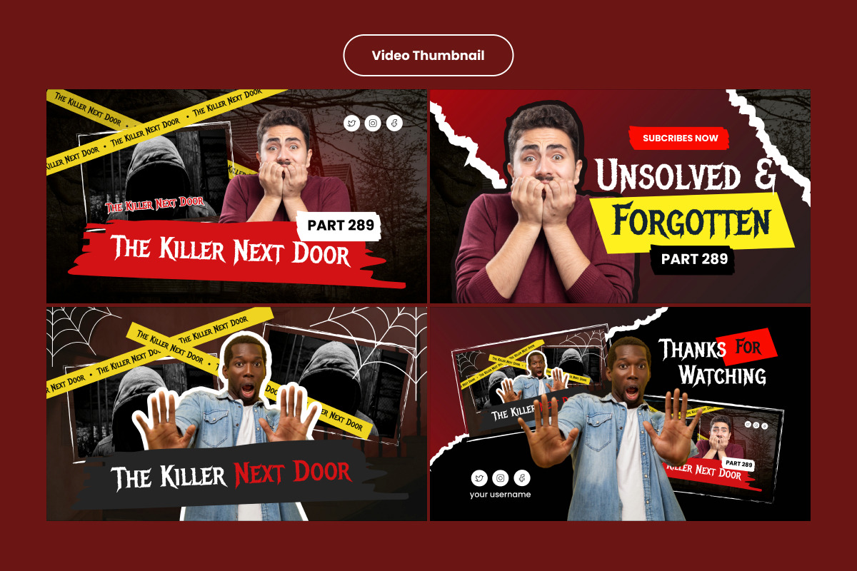 True Crime YouTube Thumbnail Design, a Social Media Template by twinstd (Photo 4 of 4)