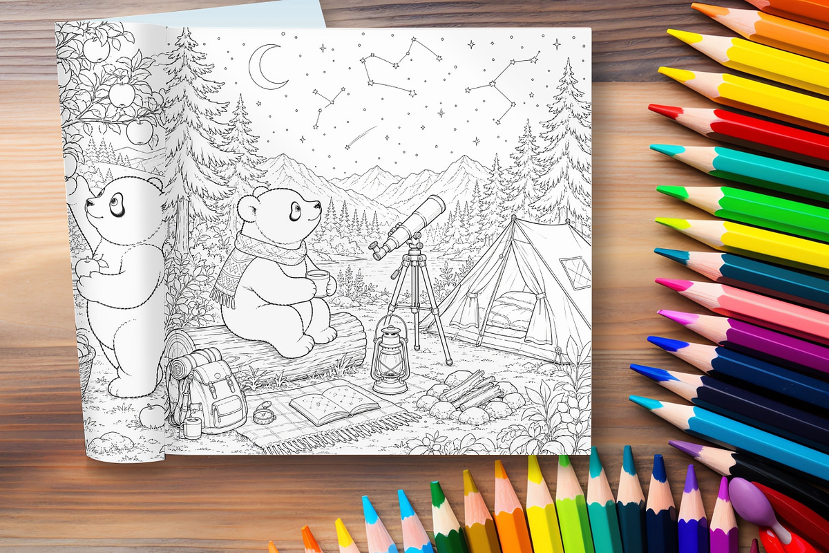79 Panda Coloring Pages Bundle, a Brochure Template by LA Design (Photo 10 of 10)