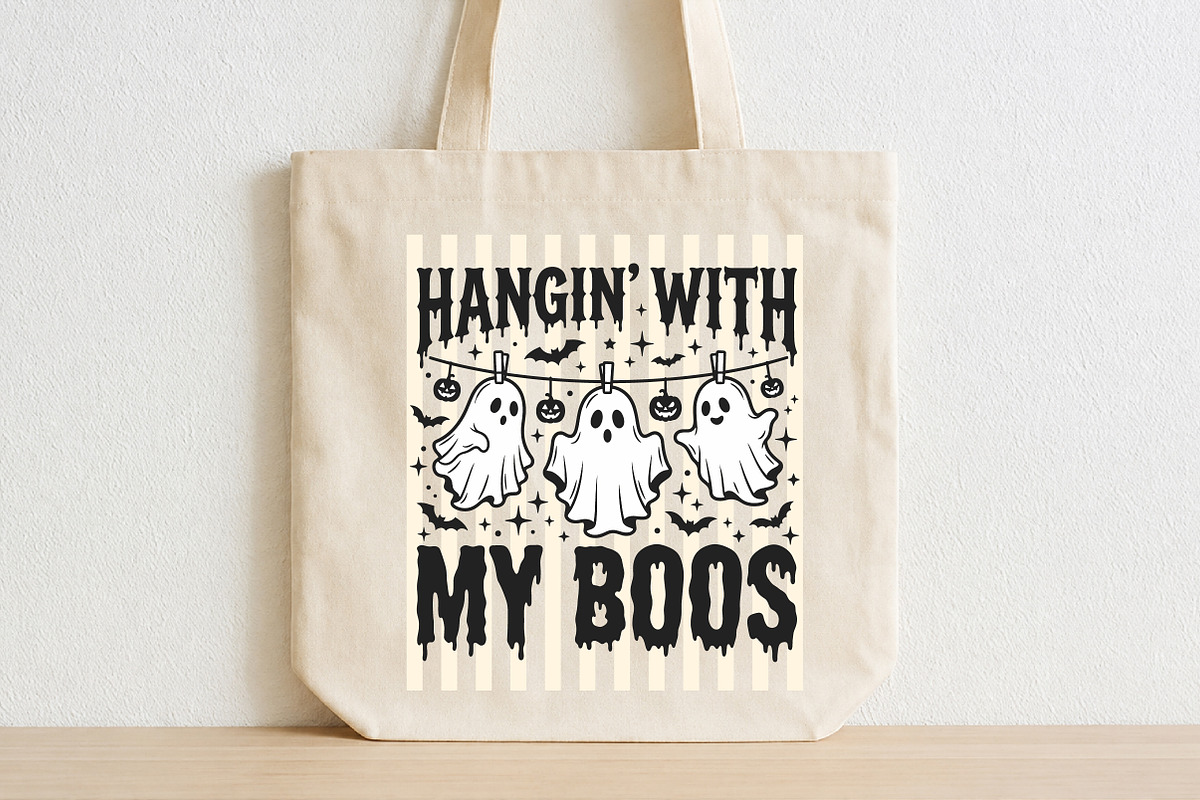 Stripes Funny Hanging Ghosts PNG, a Seasonal Illustration by Libby Wishes (Photo 4 of 4)