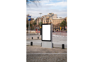 Blank vertical advertising billboard, an Architecture Photo by volodymyrshtun13795