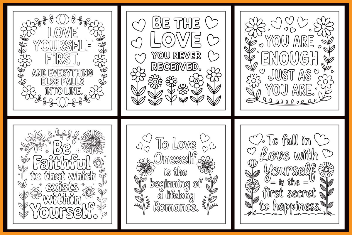 Self Love Affirmation Quotes Colorin, an Object Graphic by protabsorkar11 (Photo 4 of 4)