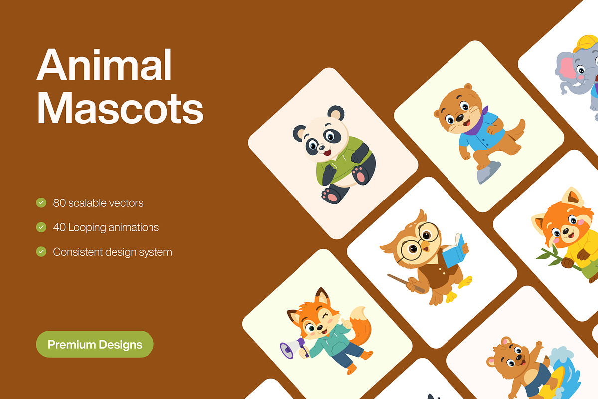 120 Animal Mascot Bundle, an Animal Illustration by Brickclay (Photo 1 of 12)