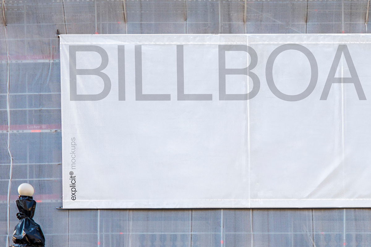 Hanging Banner Mockup – Wall-mounted, a Mockup by ExplicitStudio (Photo 3 of 4)