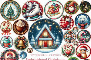 Embroidered Christmas Sublimation, an Illustration by Craft Nest