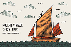Modern Vintage Cross Hatch Brush