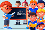 44 set 3D Back to School Cartoon, a Characters & Person 3D Model by Grappict.com (Thumbnail 1 of 4)
