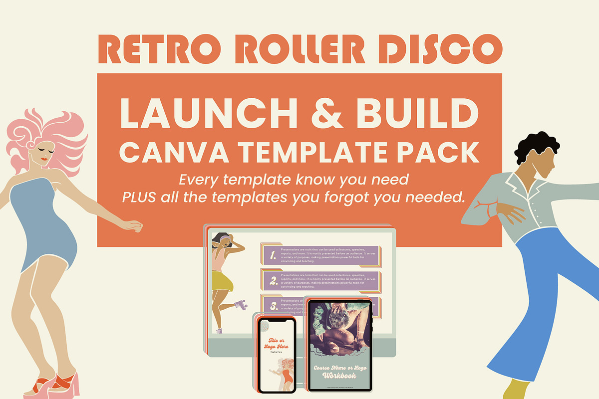 Retro Roller Disco Canva Mega Pack, a Social Media Template by WorkShy Studio (Photo 1 of 24)
