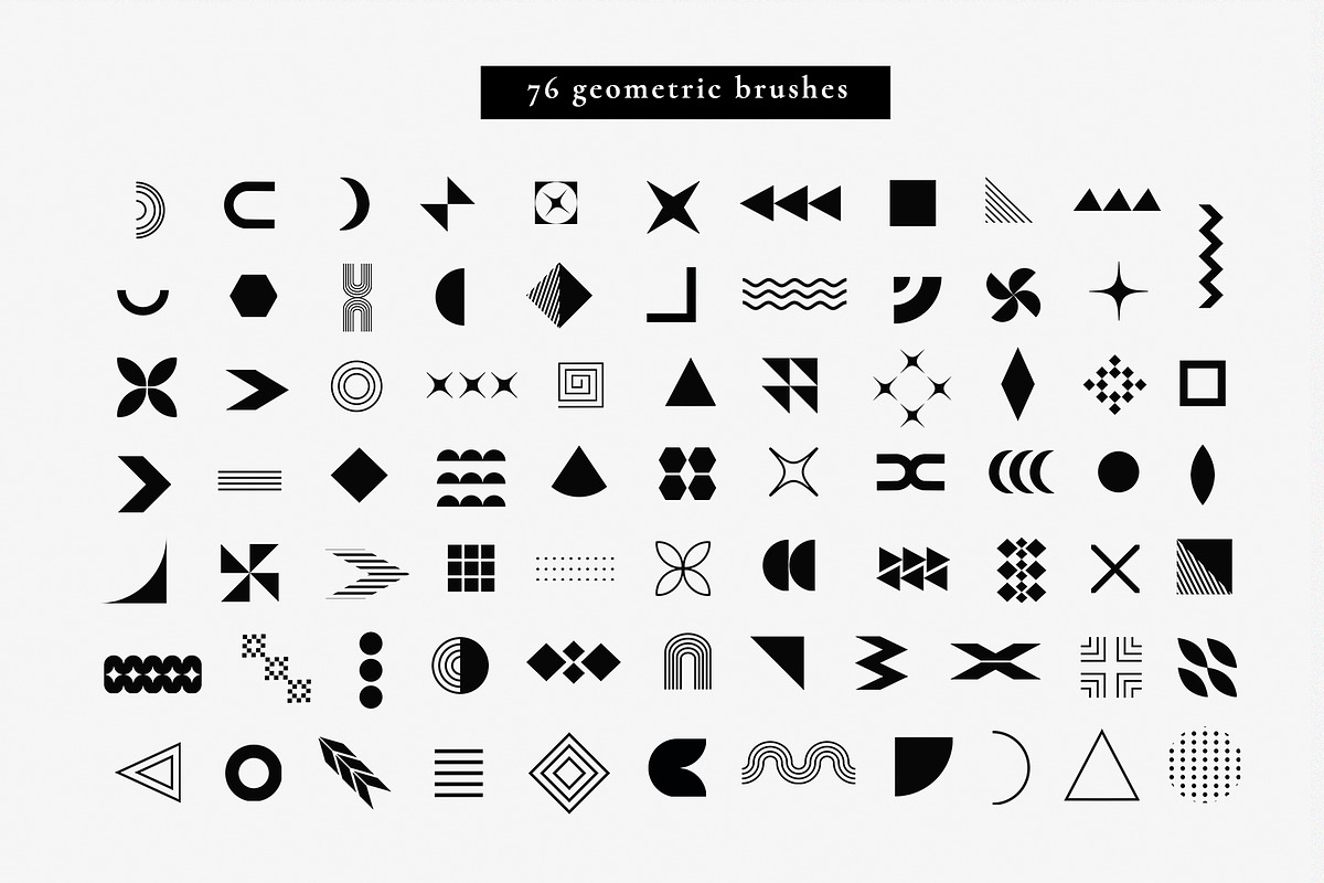 Geometric Shapes. Brush stamp, a Brush Add-On by Graphic Art (Photo 2 of 7)