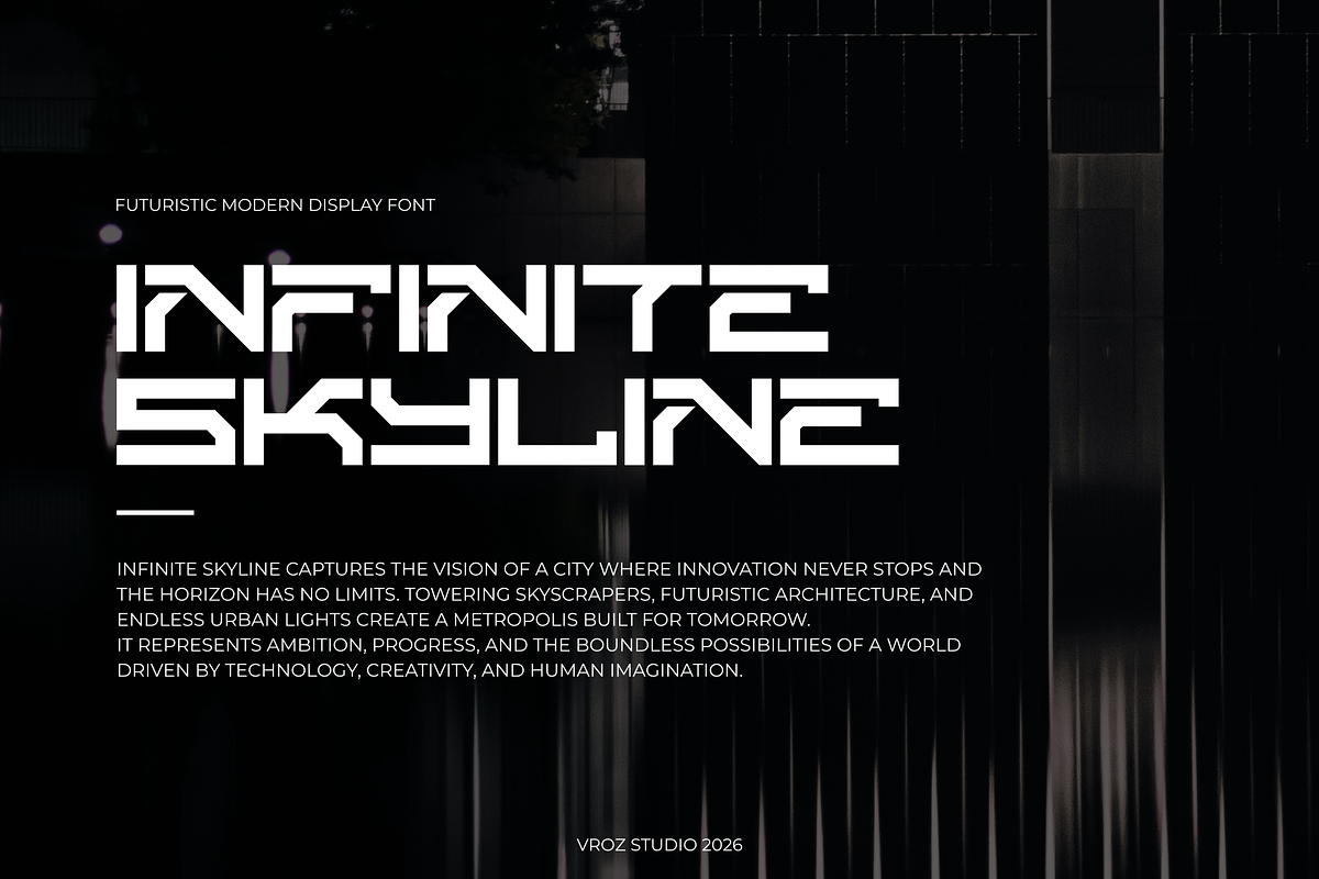 WARCORP – Futuristic Display Font, a Sans Serif Font by Vroz Studio (Photo 3 of 8)